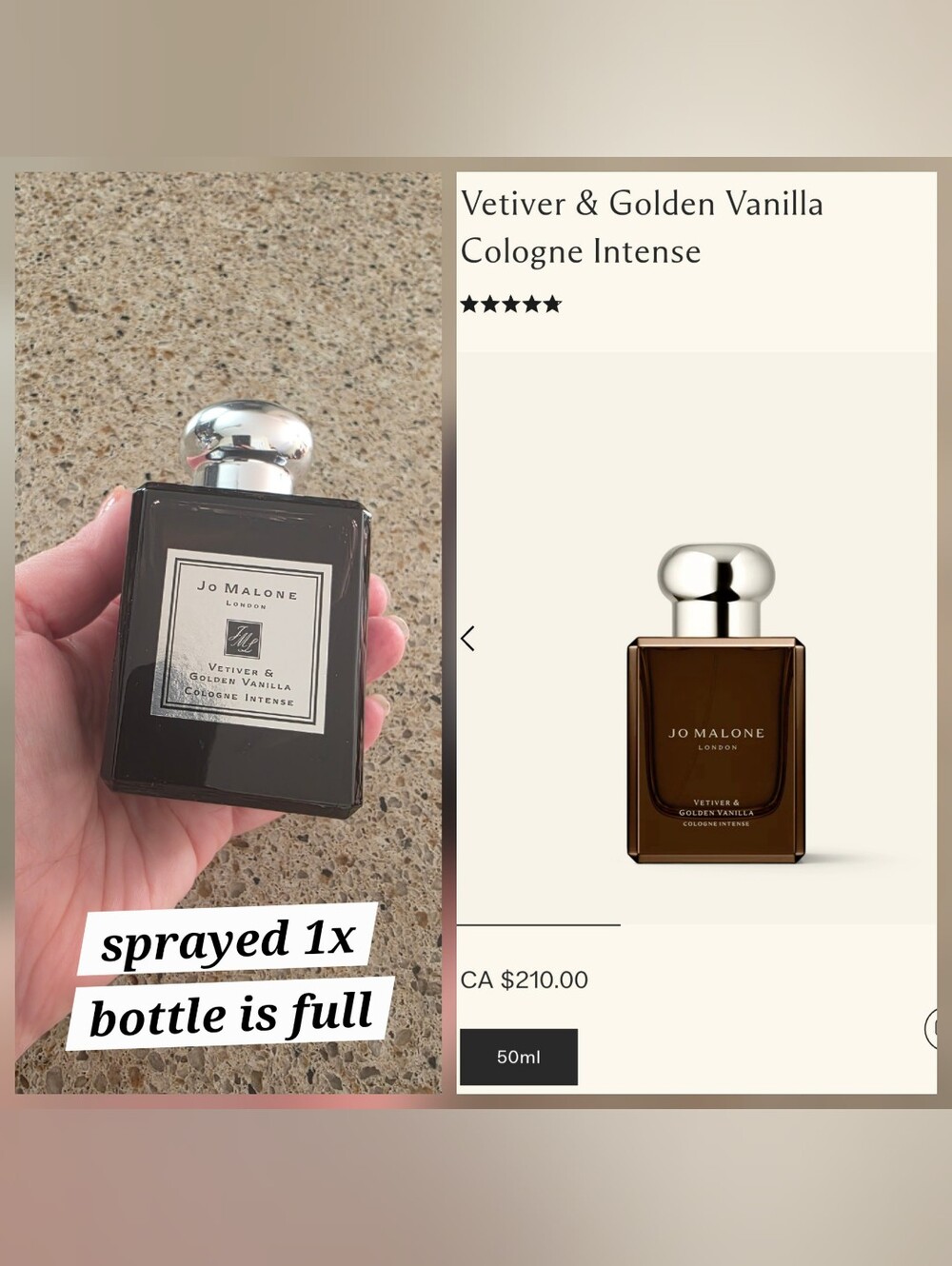 Jo Malone Vetiver and Golden Vanilla